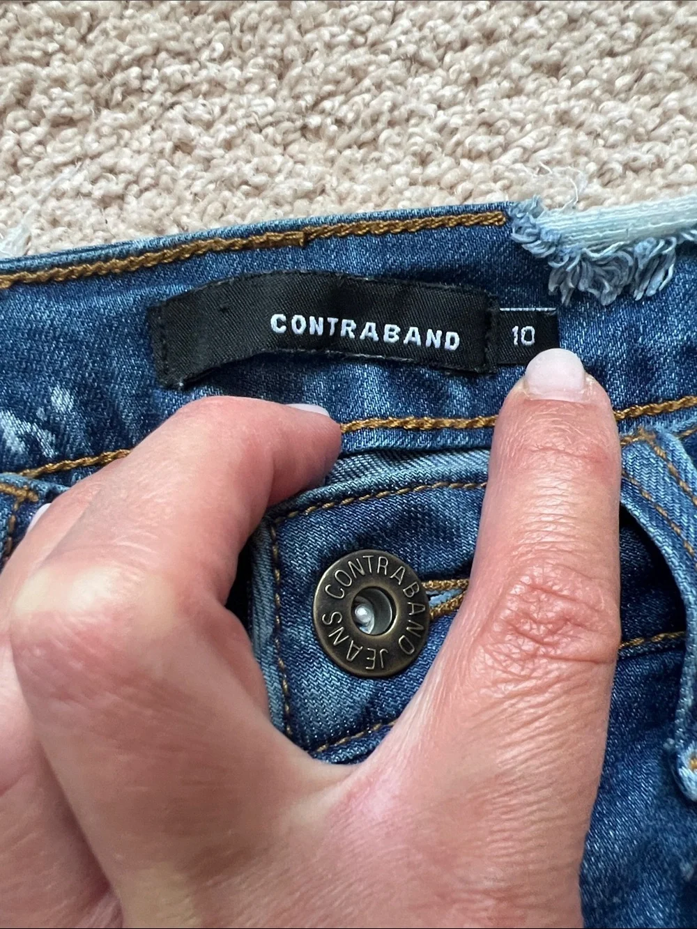 Kids Distressed Dark Blue Denim Shorts with Frayed Hem